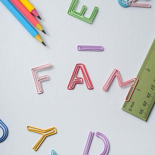 A-Z letters of the alphabet paper clips